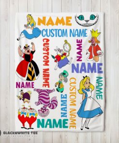 Hot Top Disney Alice In Wonderland All Character Blanket Fleece Customized Blanket
