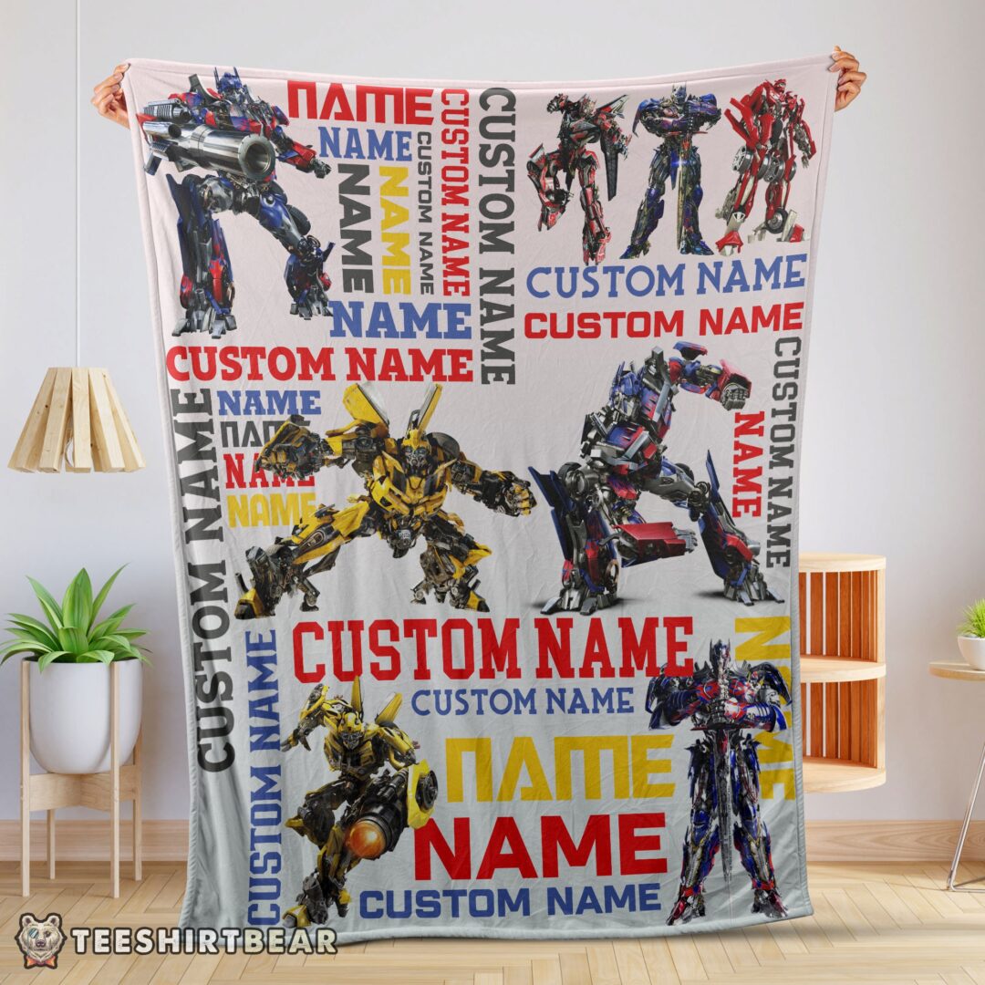 hot-transformers-optimus-prime-bumblebee-blanket-fleece-customized-blanket-mk-01-1 Hot Transformers Optimus Prime & Bumblebee Blanket Fleece Customized Blanket