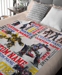 Hot Transformers Optimus Prime & Bumblebee Blanket Fleece Customized Blanket - Image 4