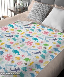 Hot Under The Sea Pattern Blanket Fleece Customized Blanket - Image 4