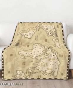Hot Vintage Pirate World Map Sepia Nautical Adventure Blanket Fleece Blanket - Image 3