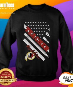 Hot Washington Redskins football sweatshirt for teachers featuring an American flag design.