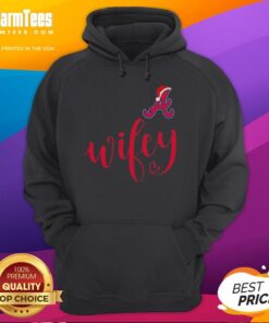 Alt Text: Hot Wifey Atlanta Braves Santa Hat Merry Christmas Hoodie, featuring festive design and team logo for holiday cheer.