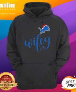 Hot Wifey Detroit Lions hoodie with Santa hat, perfect for a Merry Christmas celebration and NFL fans.