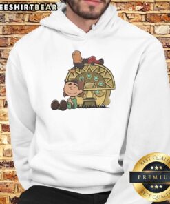 Nice Boom Baby Peanuts Snoopy hoodie featuring an Aztec temple design, perfect for fans of retro cartoon apparel.
