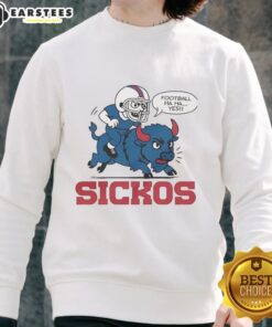 Cartoon sweatshirt featuring Nice Buffalo Bills NFL Sickos design, perfect for football fans and casual wear.