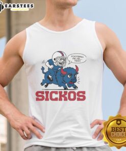 Cartoon tank top featuring 'Nice Buffalo Bills NFL Sickos Football Haha Yes' design, perfect for passionate Bills fans.