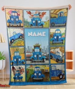 Nice Cartoon Little Blue Truck Cute Blanket Fleece Customized Blanket