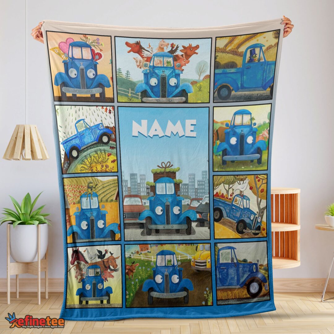 nice-cartoon-little-blue-truck-cute-blanket-fleece-customized-blanket-mk-01 Nice Cartoon Little Blue Truck Cute Blanket Fleece Customized Blanket