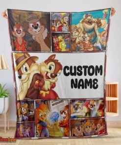 Nice Disney Cartoon Chip And Dale Family Cute Blanket Fleece Customized Blanket