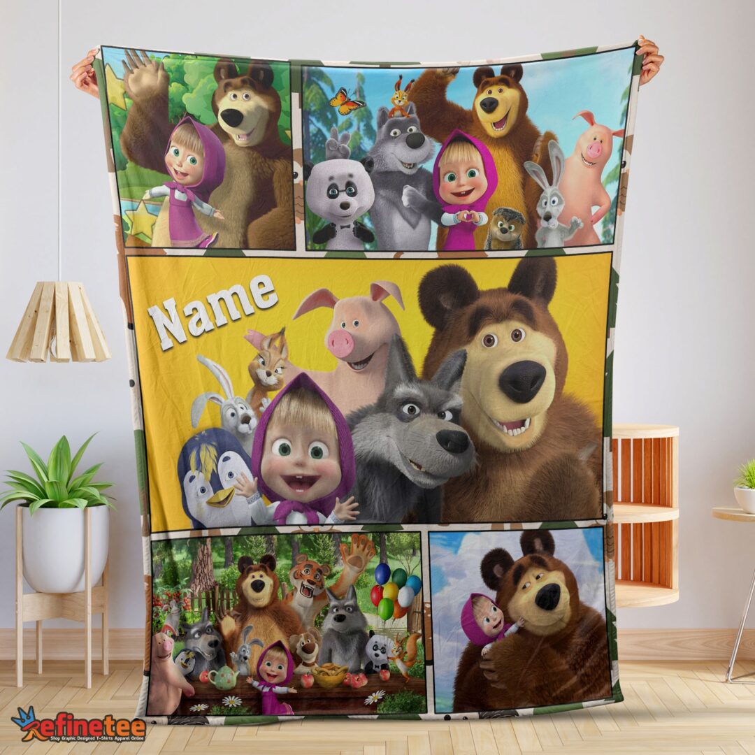 nice-cartoon-marsha-and-the-bear-family-cute-blanket-fleece-customized-blanket-mk-01 Nice Cartoon Marsha And The Bear Family Cute Blanket Fleece Customized Blanket