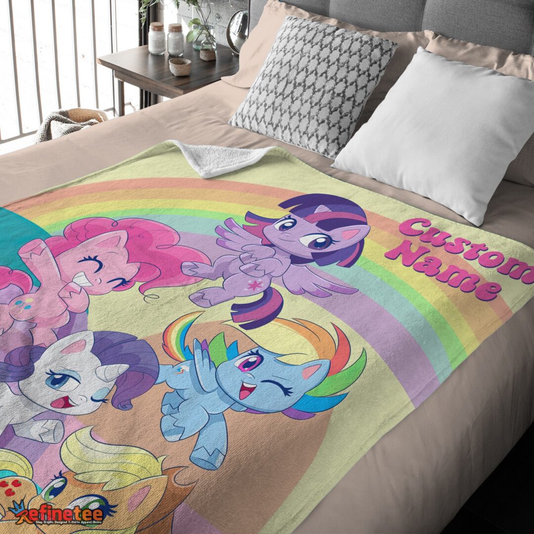 nice-cartoon-my-little-pony-pony-life-friends-blanket-fleece-customized-blanket-mk-03 Nice Cartoon My Little Pony Pony Life Friends Blanket Fleece Customized Blanket - Image 4