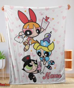 Nice Cartoon Network The Powerpuff Girls Nurse Blanket Fleece Customized Blanket