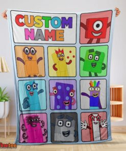 Nice Cartoon Numberblocks Characters Blanket Fleece Customized Blanket