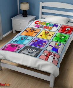 Nice Cartoon Numberblocks Characters Blanket Fleece Customized Blanket - Image 3