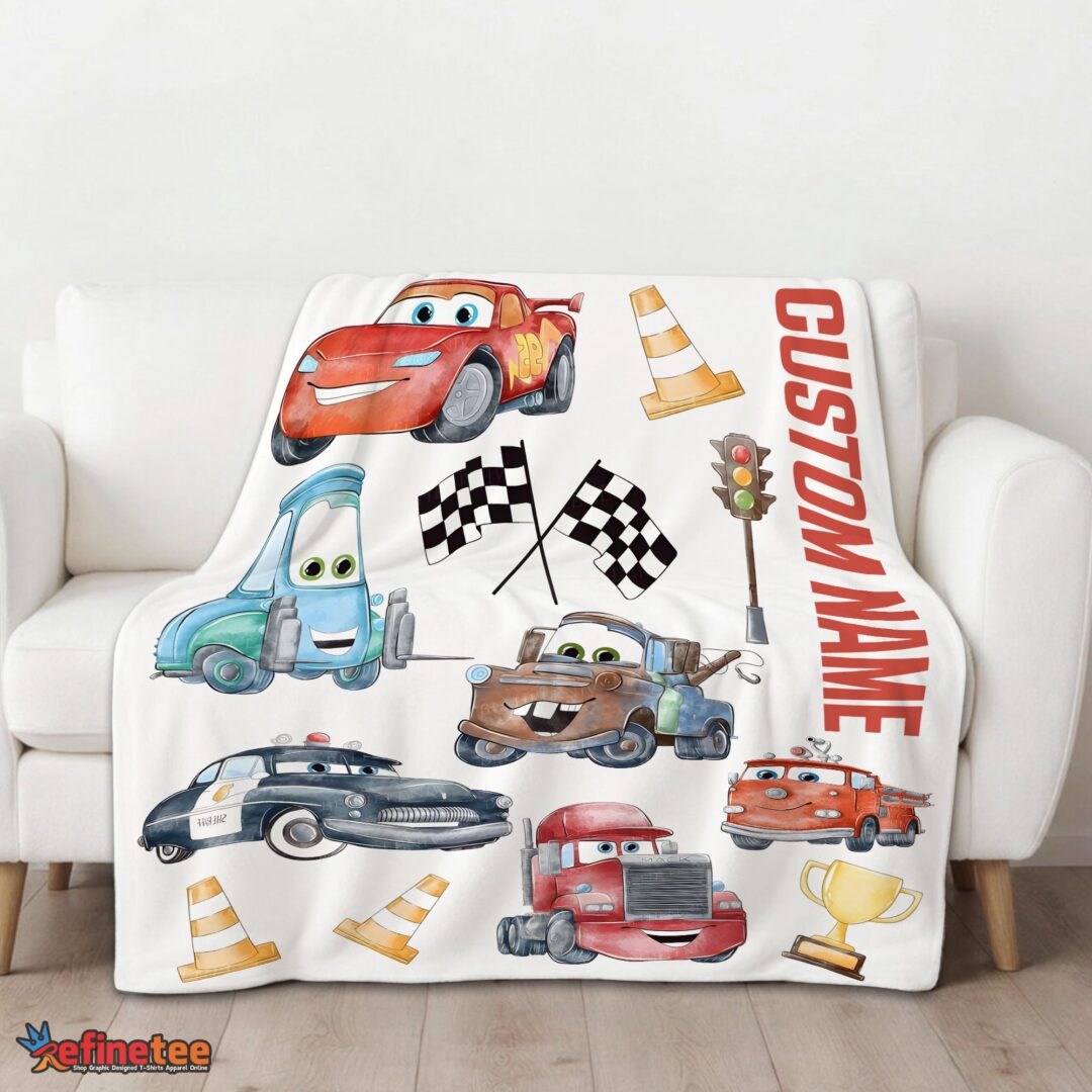nice-cartoon-pixar-cars-cute-character-blanket-fleece-customized-blanket-mk-01 Nice Cartoon Pixar Cars Cute Character Blanket Fleece Customized Blanket - Image 3