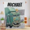 Nice Cartoon Trash Truck Cute Blanket Fleece Customized Blanket