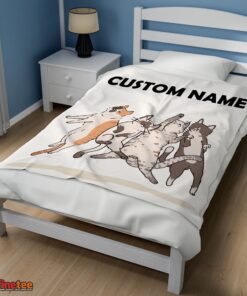 Nice Cat Friends Laying Doodle Blanket Fleece Customized Blanket - Image 3
