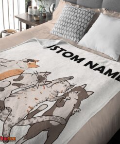 Nice Cat Friends Laying Doodle Blanket Fleece Customized Blanket - Image 4