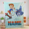 Nice Catoon Sharkdog Sharkdog And Max Skateboarding Blanket Fleece Customized Blanket