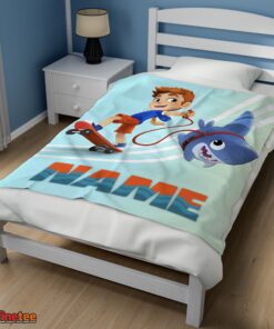 Nice Catoon Sharkdog Sharkdog And Max Skateboarding Blanket Fleece Customized Blanket - Image 4