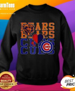 Cozy sweatshirt featuring Chicago Bears NFL and Chicago Cubs MLB designs for sports lovers.