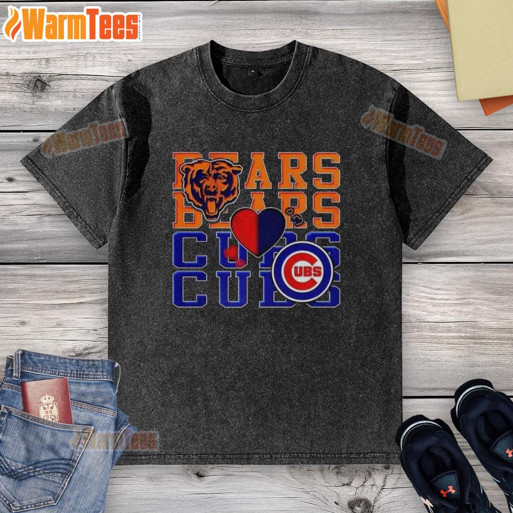 nice-chicago-bears-nfl-and-chicago-cubs-mlb-sport-lover-washed-t-shirt Nice Chicago Bears NFL and Chicago Cubs MLB sport lover washed t-shirt in vibrant colors, perfect for fans.