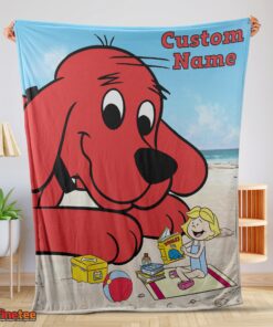 Nice Clifford's Puppy Days Emily Elizabeth Beach Blanket Fleece Customized Blanket