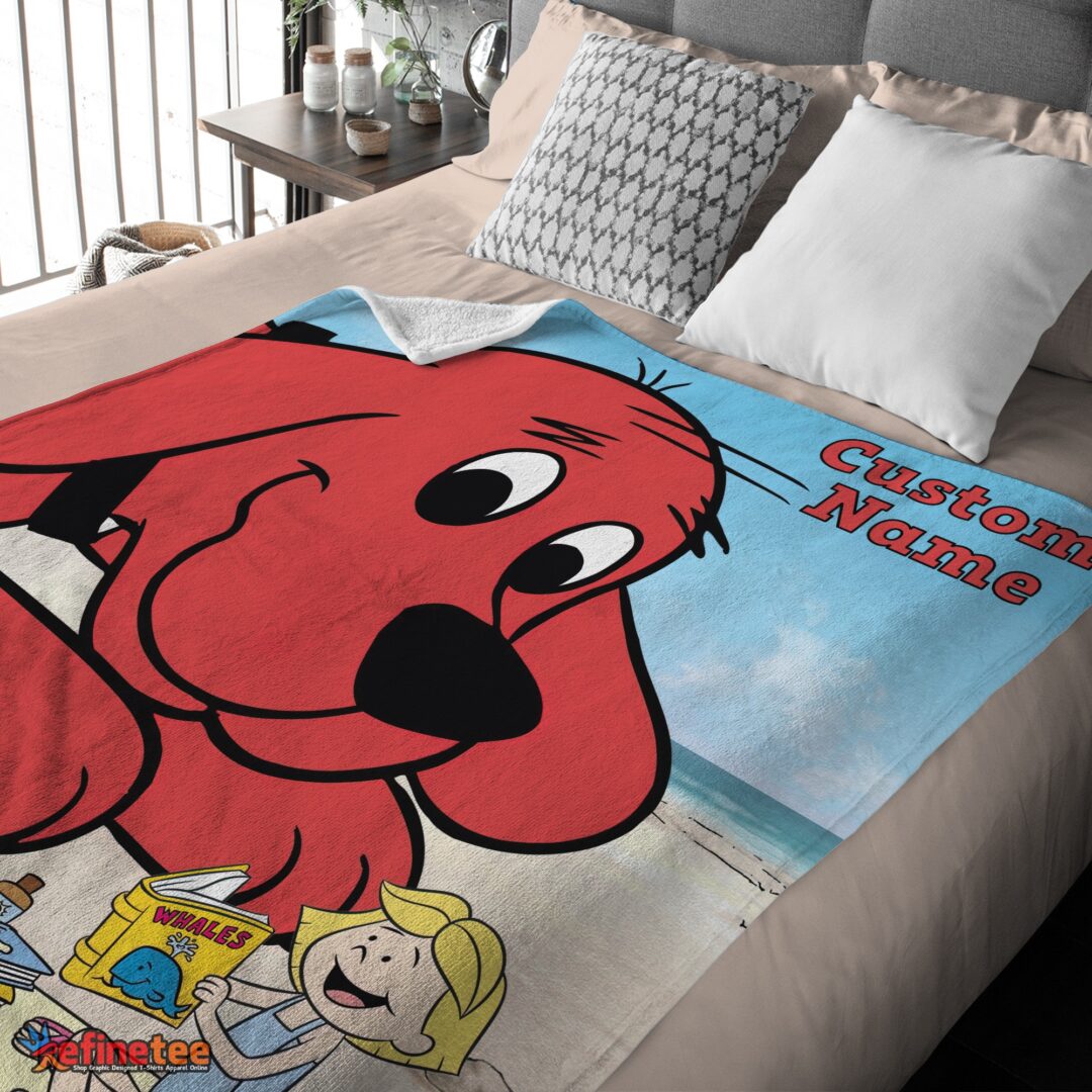 nice-cliffords-puppy-days-emily-elizabeth-beach-blanket-fleece-customized-blanket-mk-03 Nice Clifford's Puppy Days Emily Elizabeth Beach Blanket Fleece Customized Blanket - Image 4