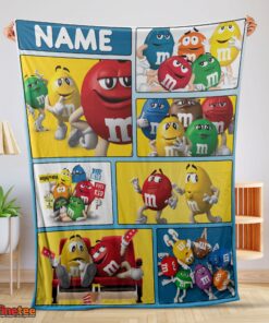 Nice Colorful Candy M&M’s Character Collage Blanket Fleece Customized Blanket