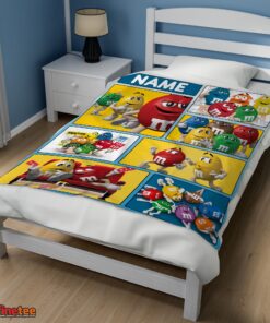 Nice Colorful Candy M&M’s Character Collage Blanket Fleece Customized Blanket - Image 3