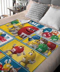 Nice Colorful Candy M&M’s Character Collage Blanket Fleece Customized Blanket - Image 4