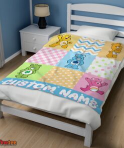 Nice Colorful Care Bears Patchwork Blanket Fleece Customized Blanket - Image 3