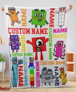 Nice Colorful Number Blocks Blanket Fleece Customized Blanket