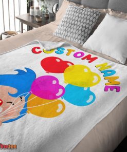 Nice Colorful Plim Plim Cheerful Clown Balloons Blanket Fleece Customized Blanket - Image 4