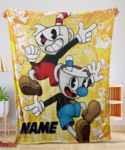 Nice Cuphead And Mugman Crazy Cup Blanket Fleece Customized Blanket