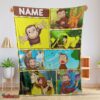 Nice Curious George Ted Shackleford Blanket Fleece Customized Blanket