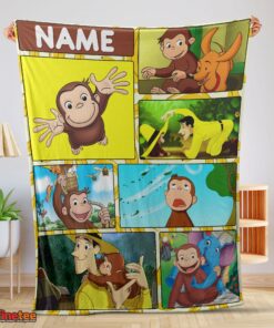 Nice Curious George Ted Shackleford Blanket Fleece Customized Blanket