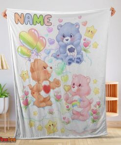 Nice Cute Care Bears Friends Blanket Fleece Customized Blanket