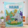 Nice Cute Elephant Safari Animal For Boys Customized Blanket