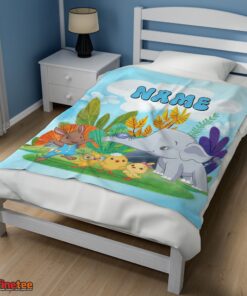 Nice Cute Elephant Safari Animal For Boys Customized Blanket - Image 3
