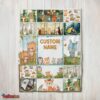 Nice Cute Forest Animals Collage Whimsical Blanket Fleece Customized Blanket