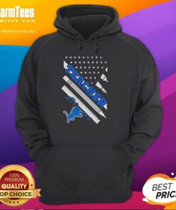 Alt Text: Nice Detroit Lions football hoodie featuring American flag design, perfect for teachers and fans alike.