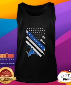 Stylish Detroit Lions football tank top with American flag design, perfect for teachers and fans alike.