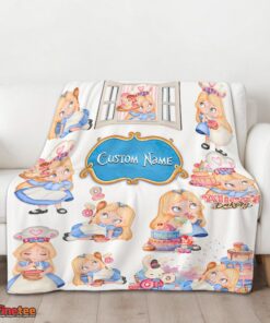 Nice Disney Alice Baking Alice In Wonderland Cake Blanket Fleece Customized Blanket - Image 3