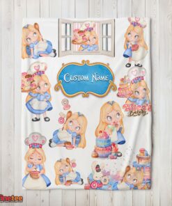 Nice Disney Alice Baking Alice In Wonderland Cake Blanket Fleece Customized Blanket