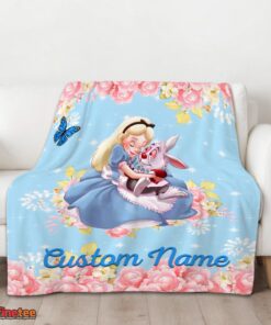 Nice Disney Alice & The White Rabbit Alice In Wonderland Blanket Fleece Customized Blanket - Image 3