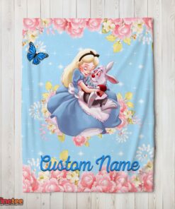 Nice Disney Alice & The White Rabbit Alice In Wonderland Blanket Fleece Customized Blanket