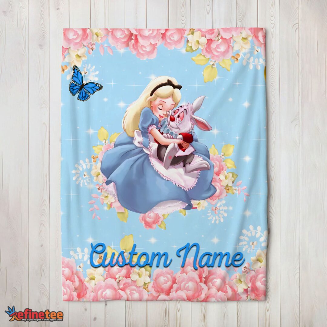 nice-disney-alice-the-white-rabbit-alice-in-wonderland-blanket-fleece-customized-blanket-mk-02-1 Nice Disney Alice & The White Rabbit Alice In Wonderland Blanket Fleece Customized Blanket