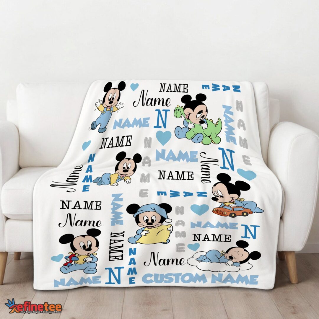 nice-disney-baby-mickeys-dreamland-blanket-fleece-customized-blanket-mk-01 Nice Disney Baby Mickey's Dreamland Blanket Fleece Customized Blanket - Image 3
